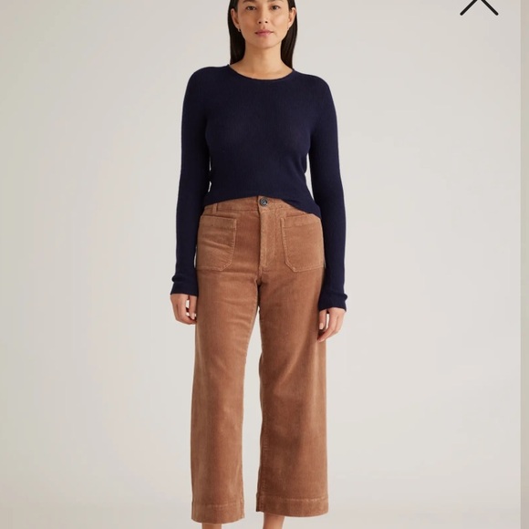 Brown Corduroy Wide-Leg Pants - Picture 2 of 6